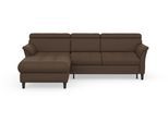 Ecksofa SIT & MORE "Marano L-Form", braun, B:257cm T:166cm, 100% Polyester, Sofas, inklusive Kopfteilverstellung, wahlweise mit Bettfunktion, Bettkasten