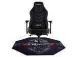 HYRICAN Gaming-Stuhl "Striker "Runner" ergonomischer Gamingstuhl, Schreibtischstuhl" Stühle inklusive Bodenschutzmatte 1100x1100x2mm Gr. H: 125 cm, Stoff, Stahl, schwarz (schwarz, schwarz) Gamingstühle