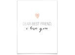 Wall-Art Poster »Dear best friend«, Schriftzug, (1 St.), Poster ohne Bilderrahmen