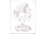 Wall-Art Poster »Kvilis Magie Einhorn Prinzessin«, Kinder, (1 St.), Poster ohne Bilderrahmen