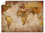 Artland Wandbild »Weltkarte«, Landkarten, (1 St.), als Alubild, Outdoorbild, Leinwandbild, Poster, Wandaufkleber