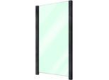 Zaun STAKET PRO, grau (anthrazit), Pfosten: 2 Stk., Aluminium, Glas, Zaunelemente, Glaszaun, Gesamtlänge: 1,217 m, 2 Pfosten