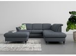 Ecksofa SIT & MORE "Maggiore L-Form", grau (dunkelgrau), B:261cm H:88cm T:224cm, 98% Polyester, 2% Polyamid, Sofas, Ecksofa, wahlweise mit Kopfteilverstellung, Bettfunktion und Stauraum