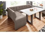 Eckbank EXXPO - SOFA FASHION "Barista", grau (argent), B:197cm H:82cm T:265cm, Microfaser (Zusammensetzung: 100% Polyester);Lederfaserstoff (Grundgewebe 41% Lederfaser, 39% Polyester, 20% Baumwolle), Sitzbänke, Eckbank, Frei im Raum stellbar