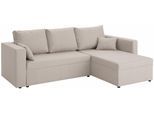 Ecksofa HOME AFFAIRE "Pur L-Form", beige, B:224cm H:87cm T:160cm, Struktur (100% Polyester);100% Polyester Melrose;Luxus-Microfaser Nubuk (100% Polyester), Sofas, Ecksofa, wahlweise mit Bettfunktion