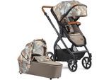 Kombi-Kinderwagen GESSLEIN "FX4 Soft+ mit Aufsatz Life, schwarz/cognac, sand", Baby, beige (sand), Kinderwagen, mit Babywanne C3 und Babyschalenadapter