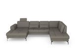Wohnlandschaft SIT & MORE "Bendigo U-Form", braun (schlamm), B:332cm H:87cm T:226cm, Sofas, Wohnlandschaft, inklusive Sitztiefenverstellung, Bodenfreiheit 15 cm, in 2 Fußfarben