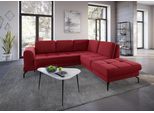 Ecksofa SIT & MORE "Bendigo L-Form", rot, B:258cm H:87cm T:226cm, Sofas, Ecksofa, inklusive Sitztiefenverstellung, Bodenfreiheit 15 cm, in 2 Fußfarben
