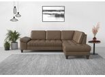 Ecksofa SIT & MORE "Westham L-Form", braun (coffee), B:261cm H:88cm T:179cm, 100% Polyester, Sofas, Ecksofa, mit Ottomane, mit oder ohne Bettfunktion, Bettkasten, Verstellung