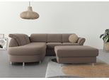 Ecksofa SIT & MORE "Apulia L-Form", grau (taupe), B:250cm H:78cm T:212cm, Webstoff (100% Polyester);Struktur weich (90% Polyester, 10% Polyamid);Luxus-Micofaser Euphoria (100% Polyester);Samtoptik (100% Polyester), Sofas, Ecksofa, wahlweise Bettfunktion, Bettkasten und Kopf- und Armteilverstellung
