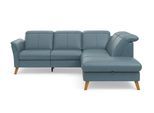 Ecksofa SIT & MORE "Romero L-Form", bunt (graublau), B:250cm H:91cm T:220cm, 100% Polyester, Sofas, Ecksofa, wahlweise mit oder ohne TV-Funktion, Bettfunktion, Bettkasten