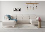 Wohnlandschaft SIT & MORE "Sinatra U-Form", beige (creme), B:326cm H:85cm T:220cm, 100% Polyester, Sofas, Wohnlandschaft, optional mit Kopfteilverstellung und Armteilfunktion etc.
