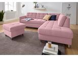 Ecksofa SIT & MORE "Picasso L-Form", rosa (flamingo), B:233cm H:80cm T:196cm, Struktur fein (100% Polyester), Sofas, Ecksofa, wahlweise mit Bettfunktion und Bettkasten