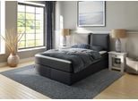 Boxspringbett HOME AFFAIRE "Lysann", grau (anthrazit), B:147cm L:215cm, Komplettbetten, Boxspringbett, 5fach verstellbares Kopfteil, in 4 Breiten, 3 Matratzenarten