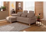 Ecksofa HOME AFFAIRE "Palace L-Form", braun (hellbraun), B:266cm H:89cm T:164cm, Struktur fein (100% Polyester);Struktur (100% Polyester);Luxus-Microfaser Lederoptik (100% Polyester), Sofas, Ecksofa, incl. Sitztiefenverstellung, wahlweise mit Bettfunktion und Stauraum