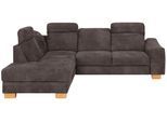 Ecksofa HOME AFFAIRE "Dundee L-Form", braun (mocca), B:263cm H:86cm T:219cm, Luxus-Microfaser Florence (100% Polyester), Sofas, Ecksofa, wahlweise mit Kopfteilverstellung und zusätzlich mit Bettfunktion