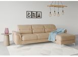 Ecksofa SIT & MORE "Sinatra L-Form", braun (macchiato), B:258cm H:85cm T:170cm, 100% Polyester, Sofas, mit Recamiere, optinal mit Kopfteilverstellung und Armteilfunktion