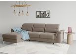 Ecksofa SIT & MORE "Sinatra L-Form", grau (taupe), B:258cm H:85cm T:170cm, 90% Polyester, 10% Polyamid, Sofas, Ecksofa, mit Recamiere, optinal mit Kopfteilverstellung und Armteilfunktion
