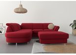Ecksofa SIT & MORE "Apulia L-Form", rot, B:250cm H:78cm T:212cm, Webstoff (100% Polyester);Struktur weich (90% Polyester, 10% Polyamid);Luxus-Micofaser Euphoria (100% Polyester);Samtoptik (100% Polyester), Sofas, Ecksofa, wahlweise Bettfunktion, Bettkasten und Kopf- und Armteilverstellung