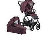 Kombi-Kinderwagen GESSLEIN "FX4 Soft+ mit Aufsatz Swing schwarz, beere", Baby, lila (beere), Kinderwagen, mit Babywanne C3 und Babyschalenadapter
