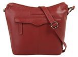 Umhängetasche BRUNO BANANI, Mädchen, Gr. B/H/T: 22cm x 22cm x 11cm onesize, rot, Leder, unifarben, Taschen Umhängetasche, echt Leder