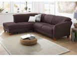 Ecksofa HOME AFFAIRE "Gotland L-Form", braun (dunkelbraun), B:257cm H:84cm T:212cm, Struktur (100% Polypropylen);Luxus-Microfaser ALTARA NUBUCK (100% Polyester);90% Polyester/10% Polyamid Luxus-Microfaser (100% Polyester), Sofas, Ecksofa, wahlweise mit Sitztiefenverstellung + Bettkasten, Topseller