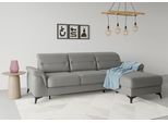Ecksofa SIT & MORE "Sinatra L-Form", grau (steel), B:258cm H:85cm T:170cm, 100% Polyester, Sofas, Ecksofa, mit Recamiere, optional mit Kopfteilverstellung und Armteilfunktion