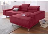 Ecksofa SIT & MORE "Mariola L-Form", rot (bordeaux), B:269cm H:93cm T:174cm, Struktur (100% Polyester);Luxus-Microfaser ALTARA NUBUCK (100% Polyester);Luxus-Microfaser (100% Polyester), Sofas, Ecksofa, mit Recamiere und Federkern, inklusive Sitztiefenverstellung