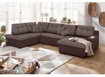 Wohnlandschaft HOME AFFAIRE "Föhr U-Form", braun (mittelbraun), B:310cm H:75cm T:200cm, 100% Polyester PRIMABELLE/Webstoff;100% Polyester Melrose/Struktur grob;100% Polyester Luxus-Microfaser/Struktur, Sofas, Wohnlandschaft, wahlweise mit Bettfunktion
