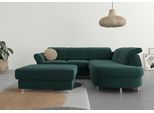 Ecksofa SIT & MORE "Apulia L-Form", grün (dunkelgrün), B:250cm H:78cm T:212cm, Webstoff (100% Polyester);Struktur weich (90% Polyester, 10% Polyamid);Luxus-Micofaser Euphoria (100% Polyester);Samtoptik (100% Polyester), Sofas, Ecksofa, wahlweise Bettfunktion, Bettkasten und Kopf- und Armteilverstellung