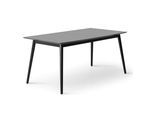Esstisch HAMMEL FURNITURE "Meza Designtisch mit Auszugsfunktion und 2 Einlegeplatten", grau (graphit, schwarz, graphit), B:165cm H:74cm T:90cm, Tischplatte: Graphit nanobehandeltes Fenix-Laminat (schwarzer Rand), Gestell: Massive Esche. Mit nanobehandeltem Laminat, einer matten, seidigen Oberfläche, die Fingerabdrücke abweist und langlebig und hygienisch ist., Tische, Esstisch, bootsförmige Tischp