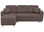 Ecksofa HOME AFFAIRE "Scania L-Form", braun, B:220cm H:86cm T:160cm, Microfaer (100% Polyester);Struktur fein (100% Polyester);Samtoptik (100% Polyester), Sofas, Ecksofa, wahlweise mit Bettfunktion und Bettkasten