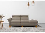 Recamiere HOME AFFAIRE "Lindgren", braun (savannah), B:206cm H:84cm T:93cm, 100% Polyester, Sofas, Recamiere, wahlweise motorische TV-Funktion, Bettkasten und Kopfteilverstellung