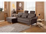 Ecksofa HOME AFFAIRE "Palace L-Form", braun, B:266cm H:89cm T:164cm, Struktur fein (100% Polyester);Struktur (100% Polyester);Luxus-Microfaser Lederoptik (100% Polyester), Sofas, Ecksofa, incl. Sitztiefenverstellung, wahlweise mit Bettfunktion und Stauraum