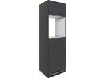 Backofenumbauschrank KOCHSTATION "KS-Luhe", grau (grau matt, grafit), B:60cm H:200cm T:60cm, MDF, Schränke, Backofenumbauschrank, 60 cm breit, hochwertige MDF-Fronten mit waagerechter Lisene