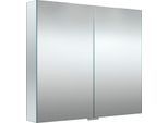 Spiegelschrank WELLTIME "G-Line", transparent, B:80,8cm H:70cm T:13cm, FSC-zertifizierter Holzwerkstoff, Schränke, Spiegelschrank, doppelseitig verspiegelt und mit verspiegelten Seitenwänden, Softclose