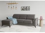 Ecksofa SIT & MORE "Sinatra L-Form", grau (fango), B:258cm H:85cm T:170cm, 100% Polyester, Sofas, Ecksofa, mit Recamiere, optional mit Kopfteilverstellung und Armteilfunktion