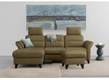 Ecksofa SIT & MORE "Mellum L-Form", grün (olive), B:250cm H:87cm T:163cm, 100% Polyester, Sofas, Ecksofa, Federkern, wahlweise mit Bettfunktion, Bettkasten und Armteilfunktion