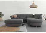 Ecksofa SIT & MORE "Apulia L-Form", grau, B:250cm H:78cm T:212cm, Webstoff (100% Polyester);Struktur weich (90% Polyester, 10% Polyamid);Luxus-Micofaser Euphoria (100% Polyester);Samtoptik (100% Polyester), Sofas, Ecksofa, wahlweise Bettfunktion, Bettkasten und Kopf- und Armteilverstellung