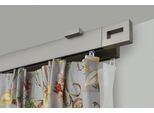 Gardinenstange GARESA "FLAT", silber (vernickelt), L:320cm, Aluminium, Gardinenstangen, Gardinenstange, Rechteckprofil, Deckenmontage, perfekter Lauf, modern, verlängerbar