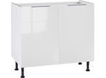 Spülenschrank OPTIFIT "Tara", weiss (weiß glanz), B:90cm H:87cm T:58,4cm, Schränke, Spülenschrank, Breite 90 cm