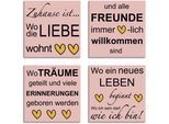 Artland Leinwandbild »Wo die Liebe wohnt«, Sprüche & Texte, (4 St.), 4er Set, verschiedene Grössen