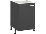 Spülenschrank OPTIFIT "Parma", grau (anthrazit), B:50cm H:87cm T:58,4cm, Holzwerkstoff, Schränke, Spülenschrank, Breite 50 cm
