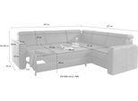 sit&more Ecksofa »Bologna L-Form«, Kopfteilverstellung, wahlweise mit Bettfunktion und Schubkasten