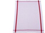 ROSS Geschirrtuch »Exclusiv«, (Set, 3 tlg.), Karofond, 50% Baumwolle, 50% Leinen, 50x70 cm