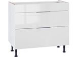 Kochfeldumbauschrank OPTIFIT "Tara", weiss (weiß glanz), B:90cm H:87cm T:58,4cm, Schränke, Kochfeldumbauschrank, mit Vollauszug und Soft-Close-Funktion, Breite 90 cm