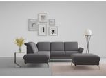 sit&more Ecksofa »Fashion L-Form«, wahlweise mit Kopfteilverstellung, Vorziehsitz, motorisch, Nickelfüsse