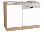 Spülenschrank OPTIFIT "Kalmar", weiss (weiß), B:110cm H:85cm T:60cm, Schränke, Spülenschrank, mit Tür/Sockel für Geschirrspüler