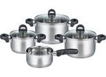 Elo Basic Topf-Set »Turmalin«, Edelstahl 18/10, (Set, 7 tlg., je 1 Fleischtopf Ø 16/20/24 cm, 1x Stielkasserolle Ø 16 cm),...