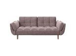 3-Sitzer-Sofa mit Schlaffunktion Rosa Samtbezug